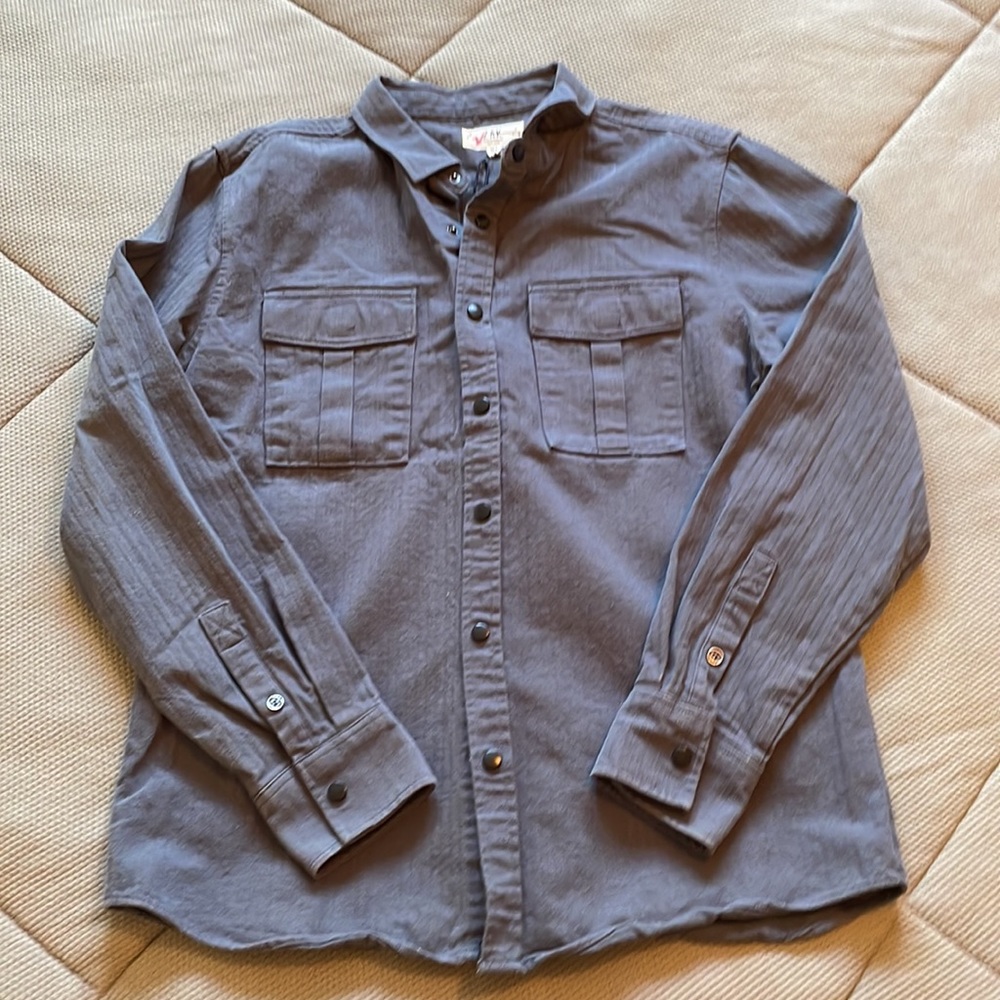 Z.A.K. Gray long sleeve button down shirt shacket